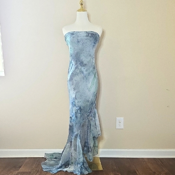 ASOS Dresses & Skirts - ASOS Strapless Maxi Dress – Size 10, NWT Watercolor Fairycore Mermaidcore HOCO